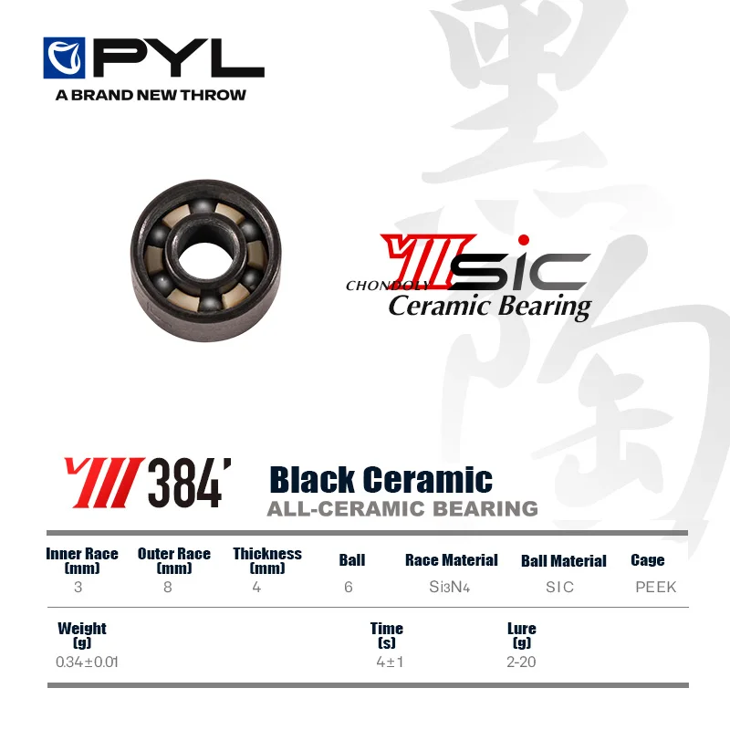 Spinning Reel - PYL Cast Fishing Reel, all-ceramic black